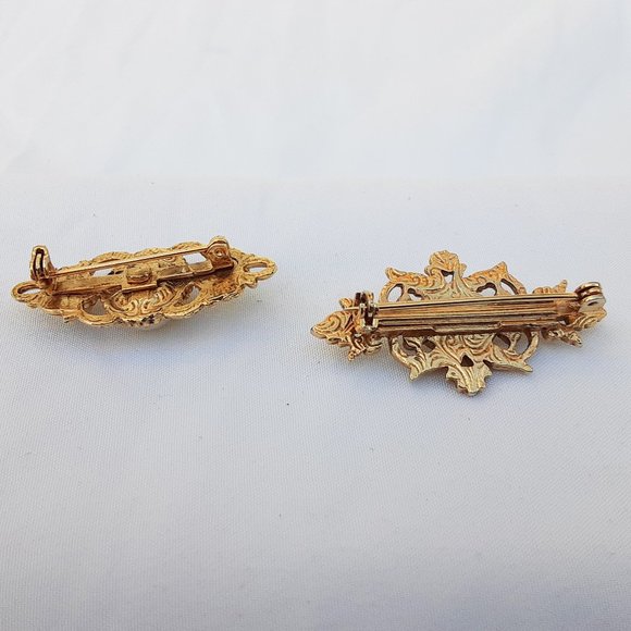 VINTAGE 1980s Gold and Pearl Scatter Pins Set - Picture 4 of 10